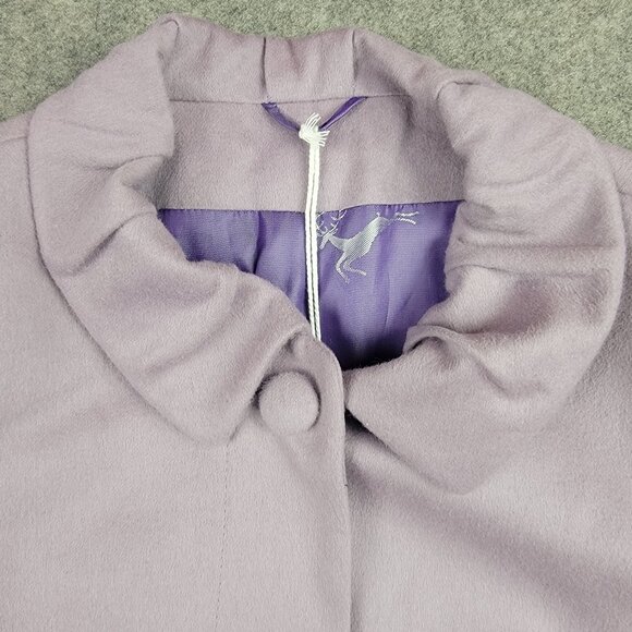 Algo Wool Blend Ruffle Collar Jacket Womens Size Unknown Lavender Purple Lined - Picture 2 of 14